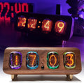 Reloj de madera maciza con tubo luminoso Nixie IN12