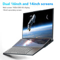 Laptop mit zwei Bildschirmen, 16 Zoll IPS + 14 Zoll Touch