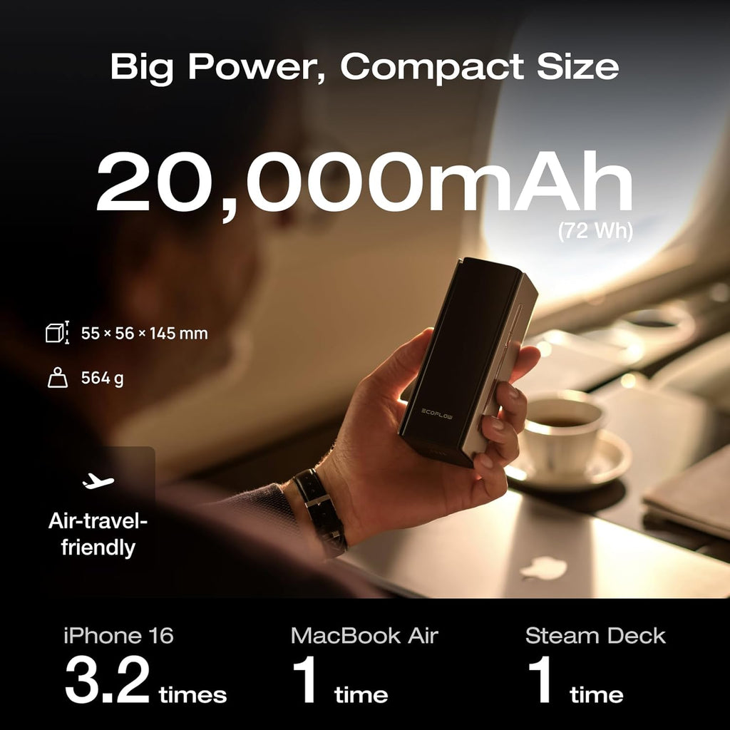 ECOFLOW Rapid Pro Powerbank 20000mAh 230W Max. Ausgang mit integriertem 100W-Kabel