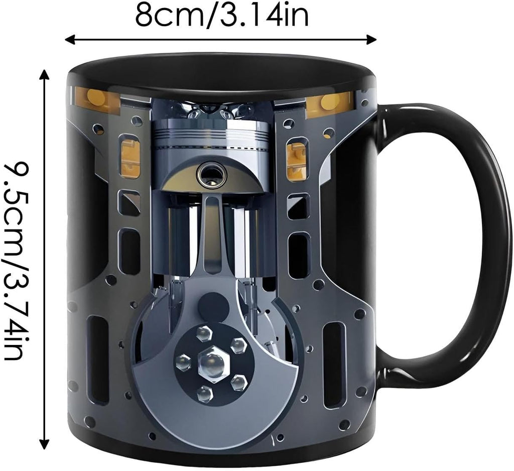 Taza de motor de mecánico, tazas de espresso, taza de café con diseño de motor mecánico, tazas de café originales, decoración para escritorio,