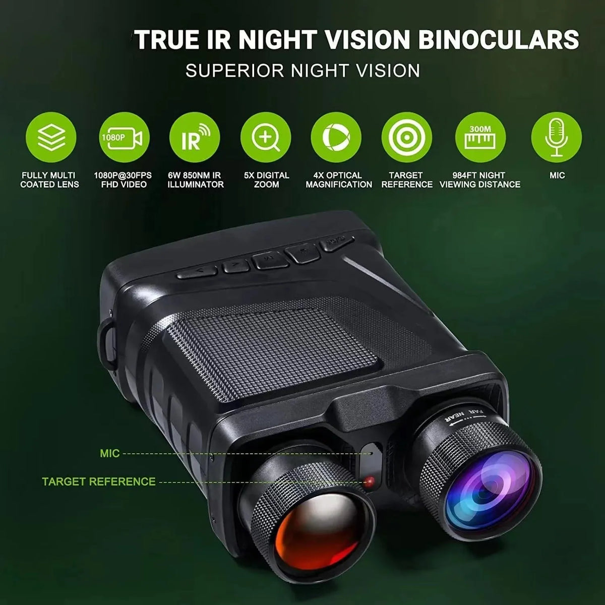 See the Full Colour Night with HD 5X Digital Zoom of True 4K Vision