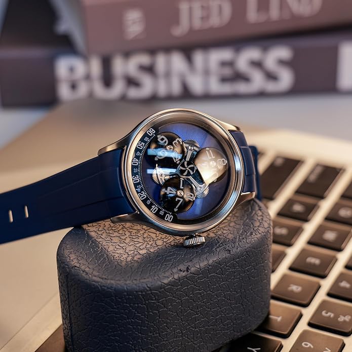 3D Rotating Hour Automatic Mechanical Timepiece