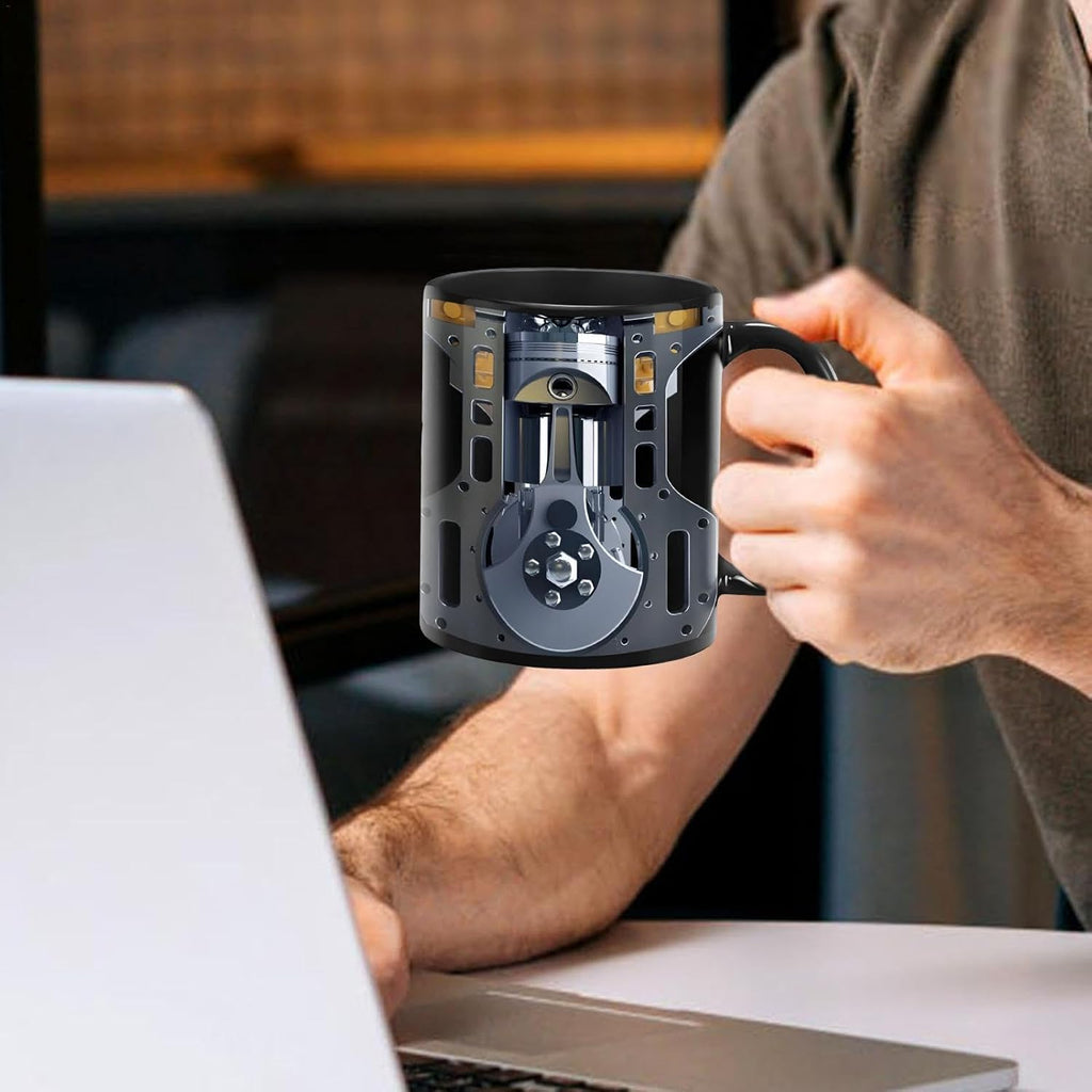 Taza de motor de mecánico, tazas de espresso, taza de café con diseño de motor mecánico, tazas de café originales, decoración para escritorio,