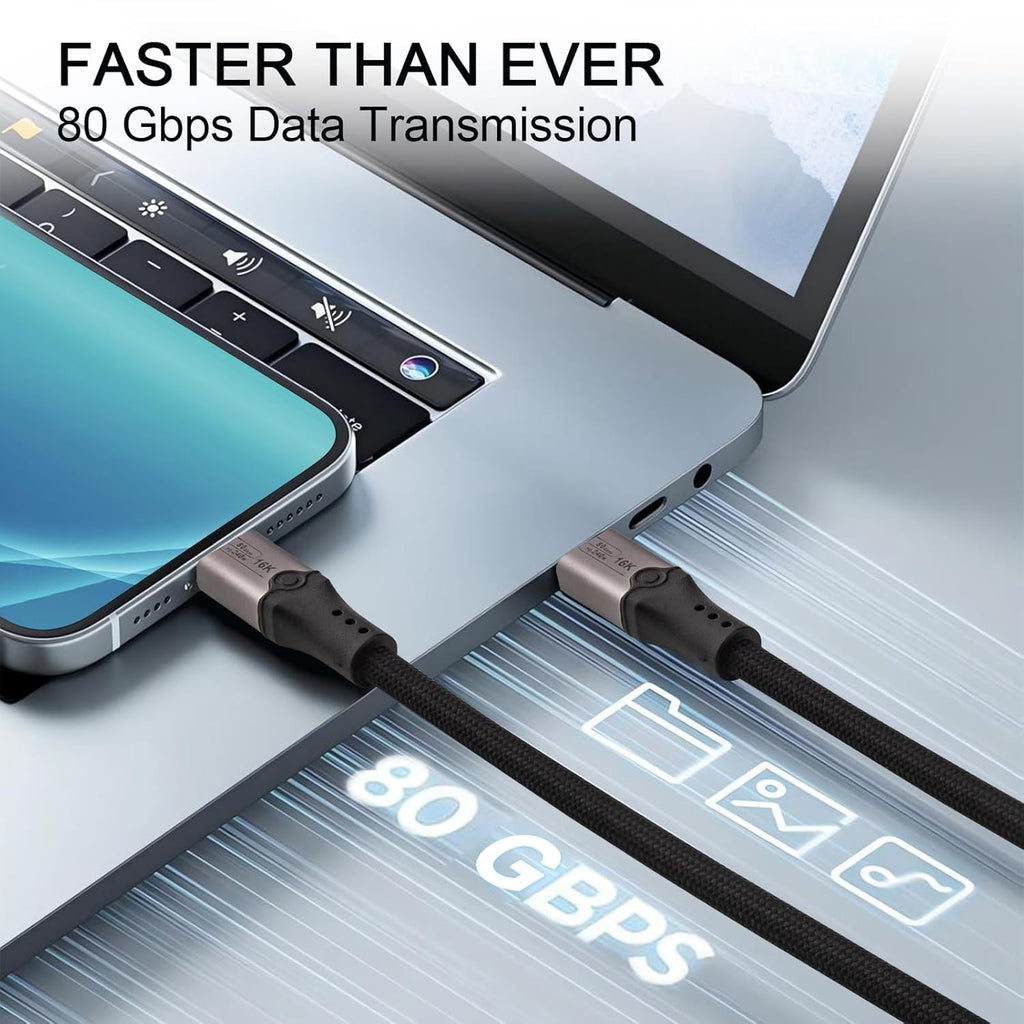 Cable Thunderbolt5 de 80 Gbps y 240 W con trenzado de nailon