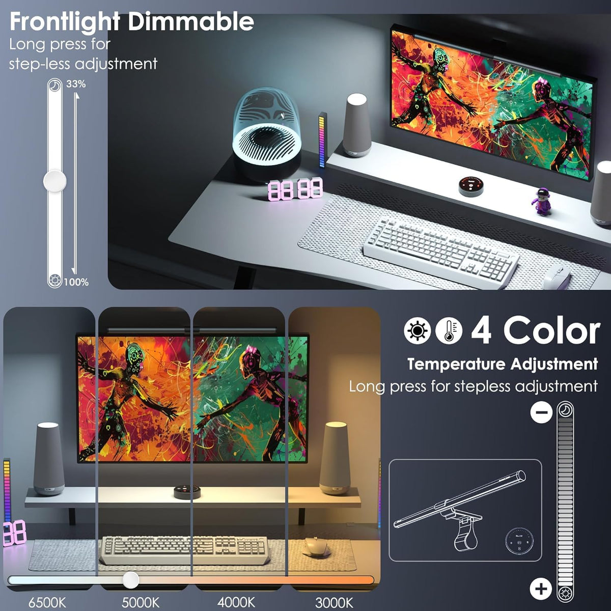 Quntis RGB Pro+ 15 Modes Monitor Light Bar with Remote