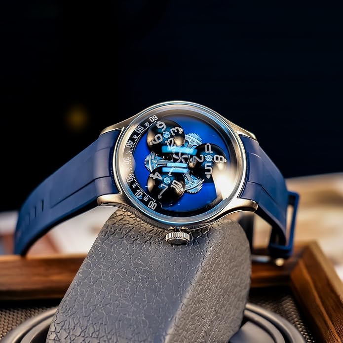 3D-rotierende mechanische Uhr mit Automatikstundenanzeige