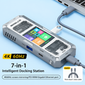 7 in 1 Aluminum Alloy Office Docking Station with Smart Screen Display