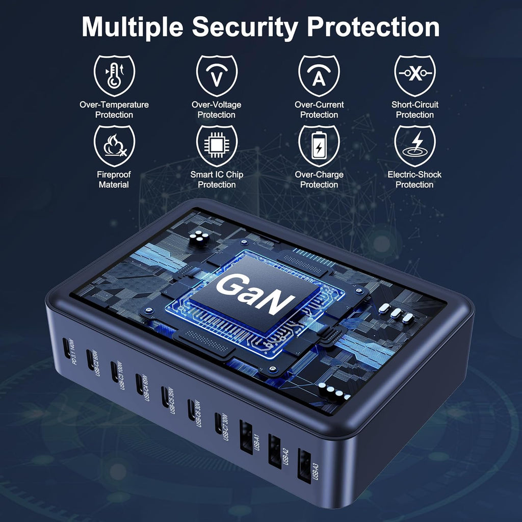 400W GaN 10-Port Kompakte Super-Schnellladestation