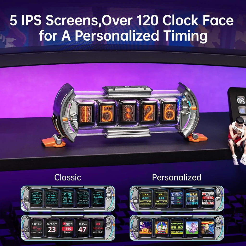 Divoom Times Gate – Cyberpunk-Gaming-Setup-Digitaluhr