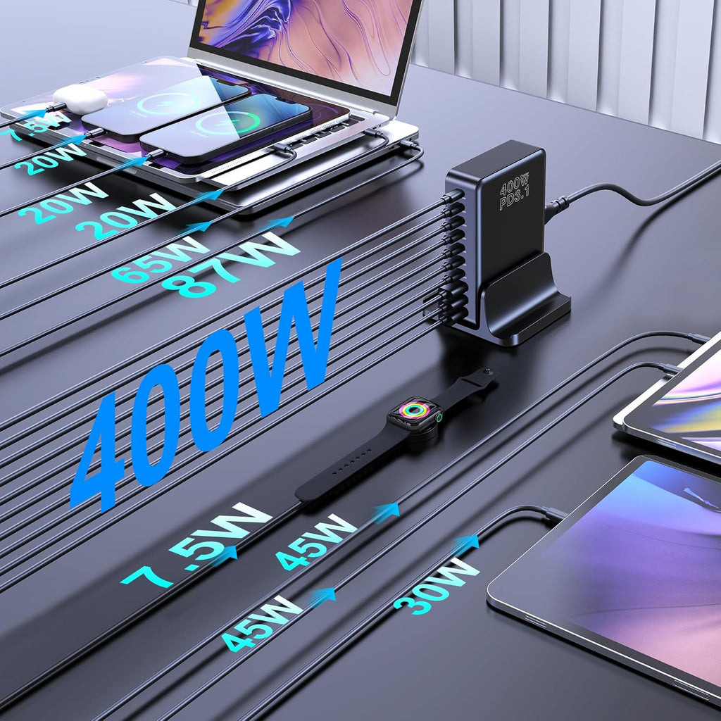 400W GaN 10-Port Kompakte Super-Schnellladestation