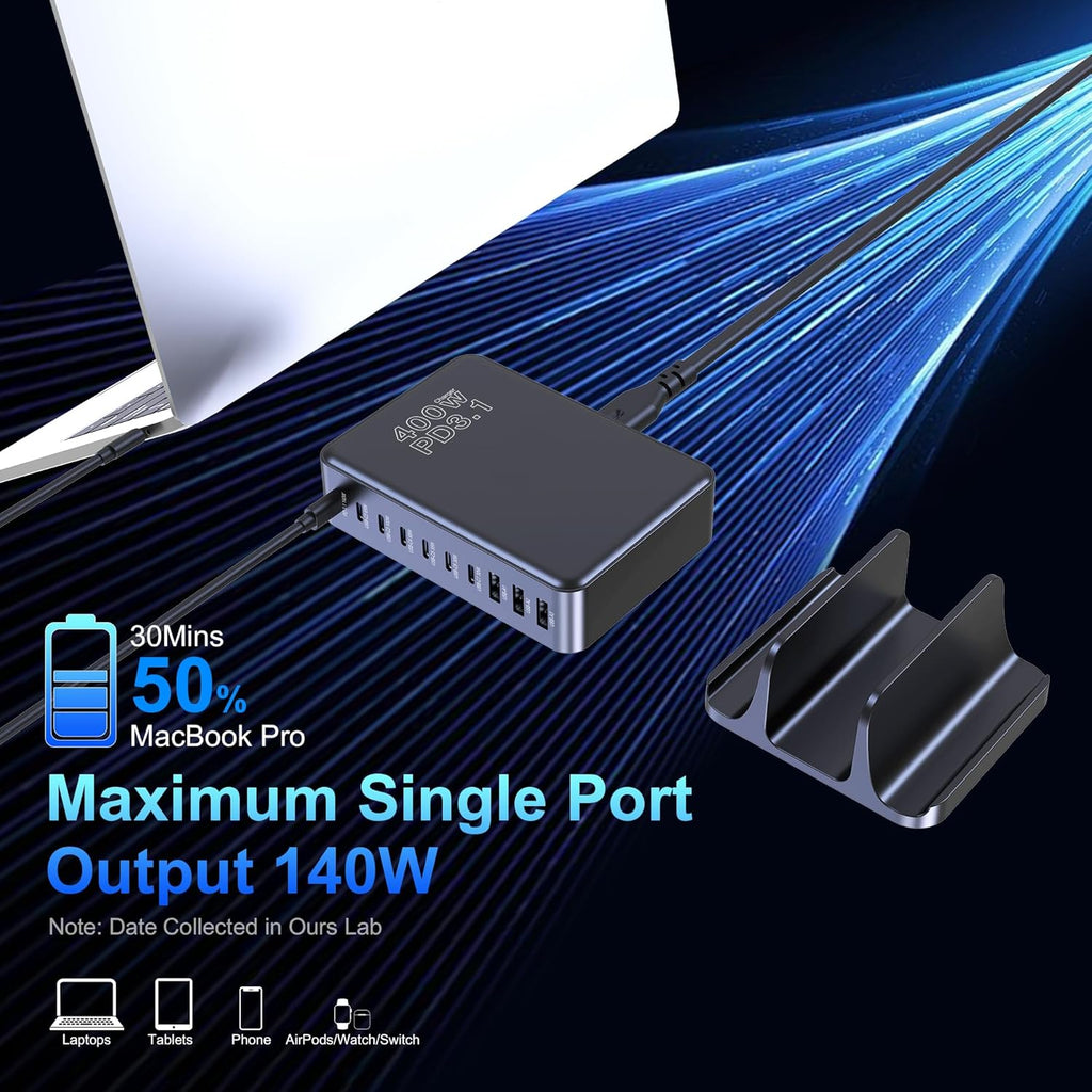 400W GaN 10-Port Kompakte Super-Schnellladestation