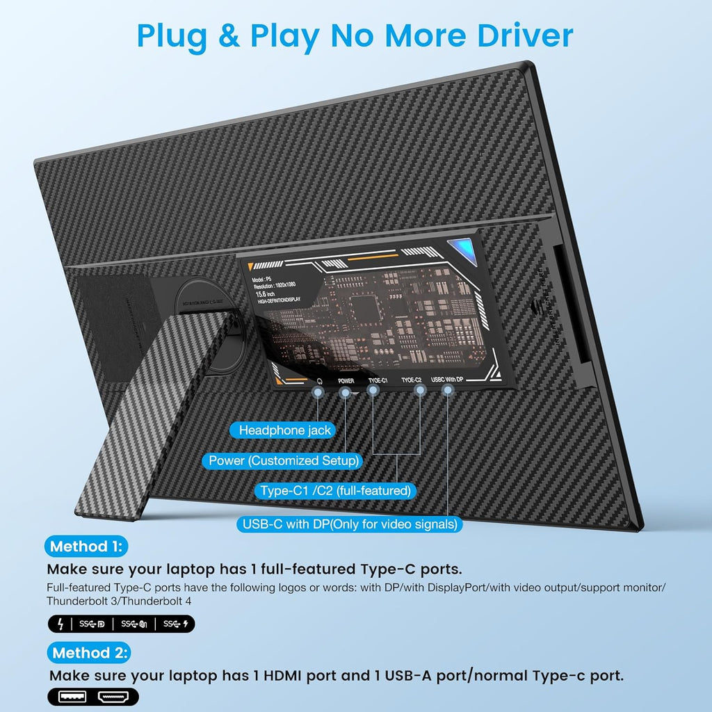 Monitor extensor para portátil IPS FHD 1080P de 15,6"