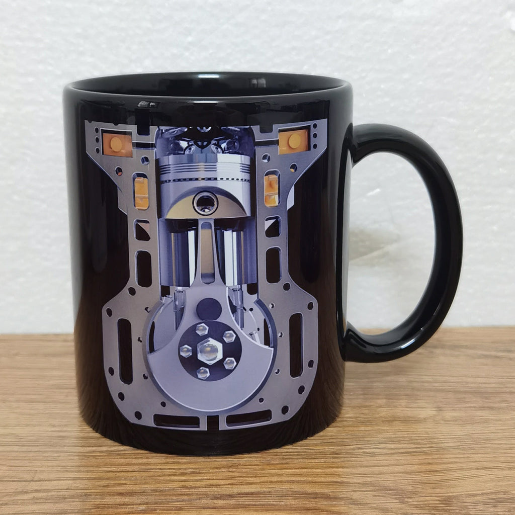 Taza de motor de mecánico, tazas de espresso, taza de café con diseño de motor mecánico, tazas de café originales, decoración para escritorio,