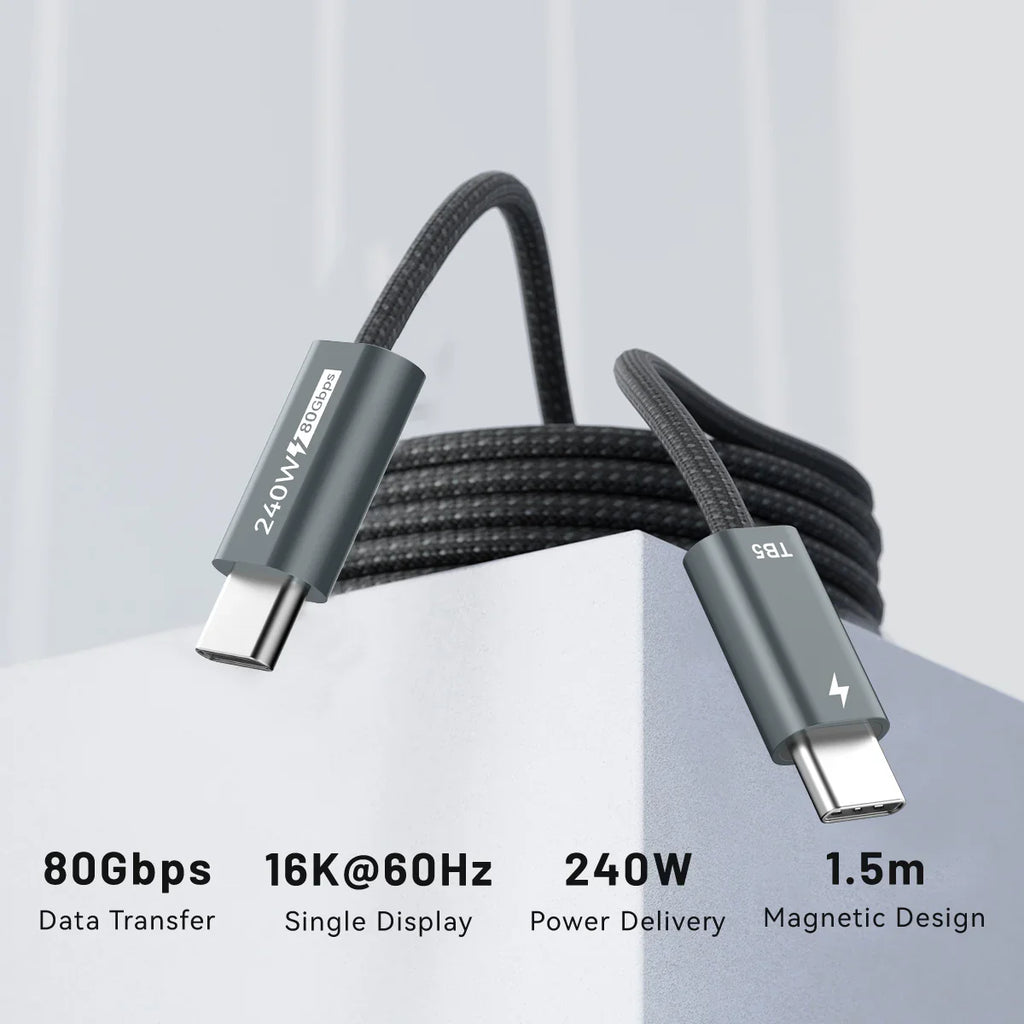 InnoCable - 240W Magnetic 80Gbps Thunderbolt 5-Compatible Cable