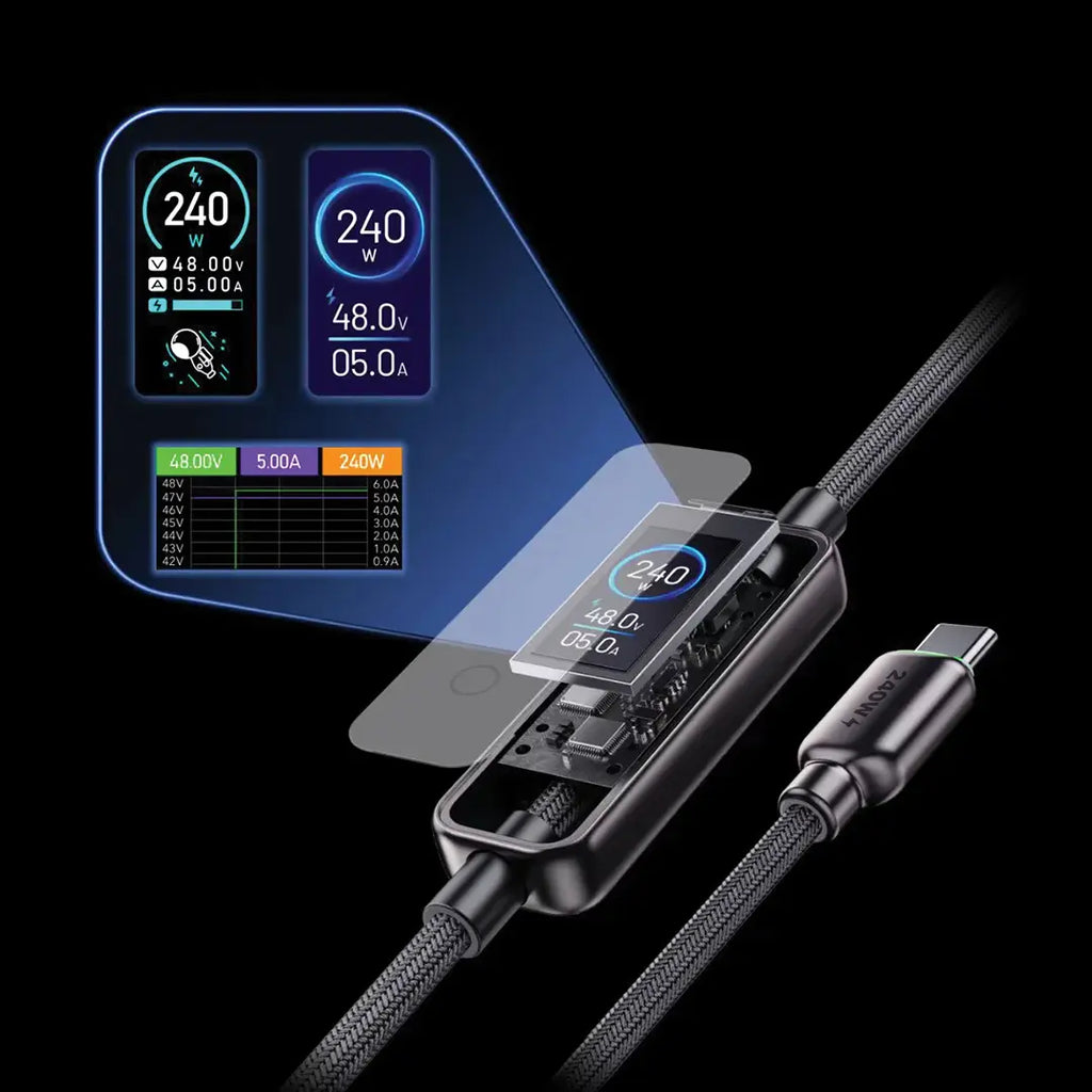 240-W-Smart-Ladekabel mit TFT-Display