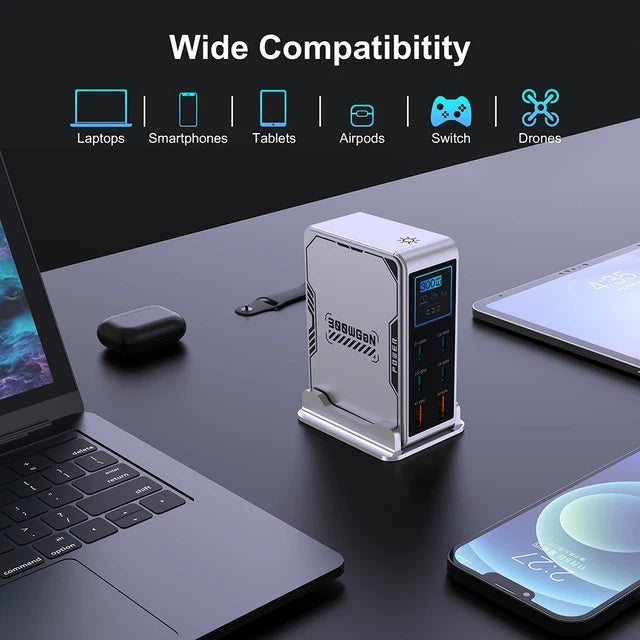 300-W-6-Port-GaN-Ladegerät mit Display