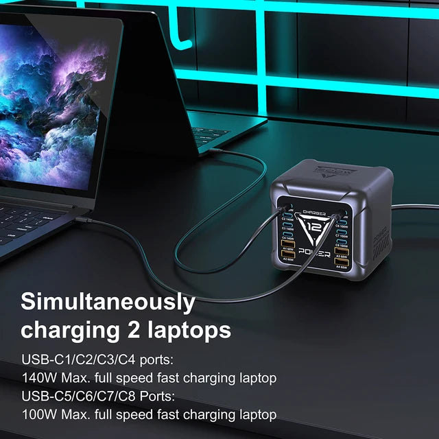 1200W 10 Ports GaN USB Type C Charger